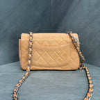 Chanel CF Mini in Cinnamon Color with Silver Hardware, Litchi Grain Leather, 17 Series, Original Condition
