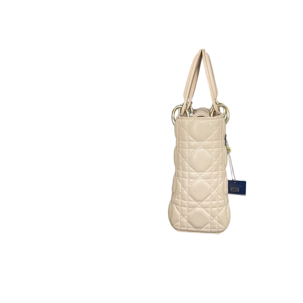 Dior Lady Dior Four Squares Pink with Gold Buckle Logo Shoulder Strap, Code 17. Please take a closer look.