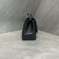 Chanel CF Square Chunky Black and Silver V-Quilted Lambskin Chain Bag 30, Structured Shape, Clean Interior