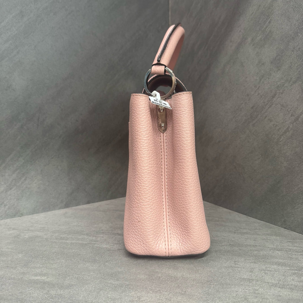 LV Louis Vuitton Capucines BB Pink with Silver Hardware, New Adjustable Strap, 17 Serial Code, Original Condition