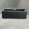 Chanel CF Jumbo Black Gold Lambskin Chain Bag 18 Series, Structured Shape, Clean Interior