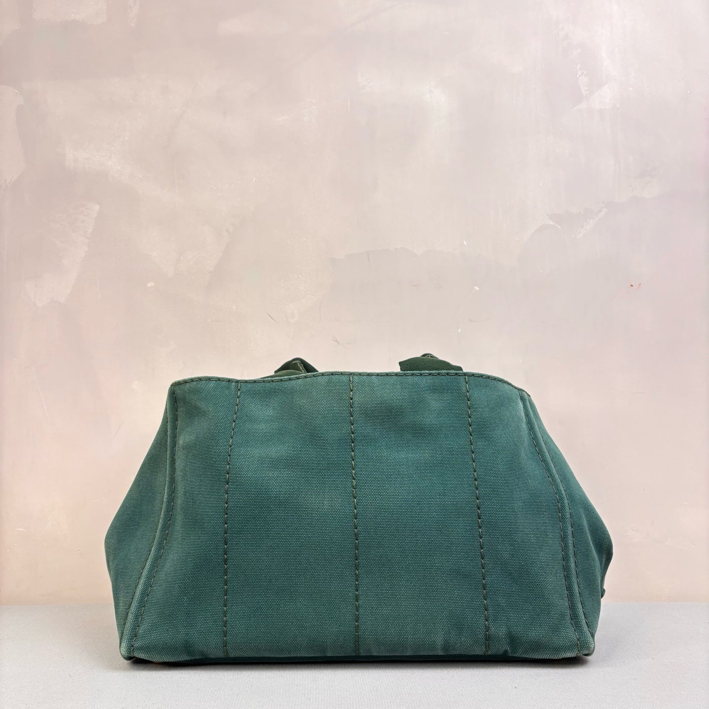 Prada Small Green Denim Beach Bag 98% New Size 34*20