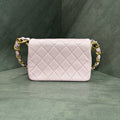 Chanel Hobo Bag with Chunky Chain Shoulder Strap, Sakura Pink, Lambskin, Flap Bag, Chip Version