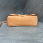 Chanel CF Mini in Cinnamon Color with Silver Hardware, Litchi Grain Leather, 17 Series, Original Condition