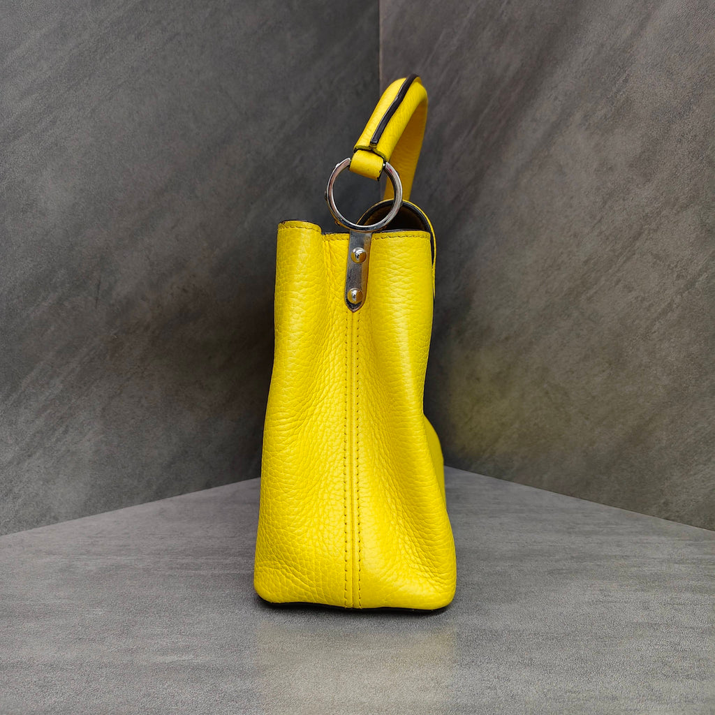 Louis Vuitton Capucines BB Yellow Leather with Snake Handle #LouisVui