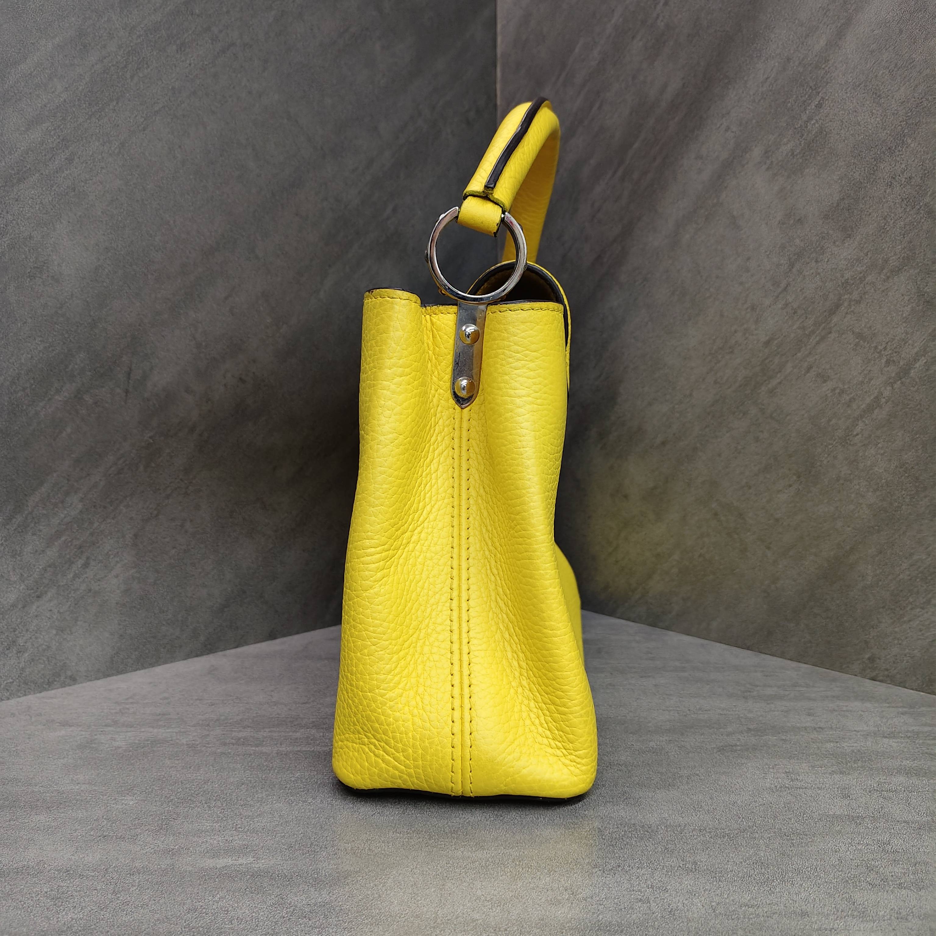 Louis Vuitton Capucines BB Yellow Leather with Snake Handle #LouisVui