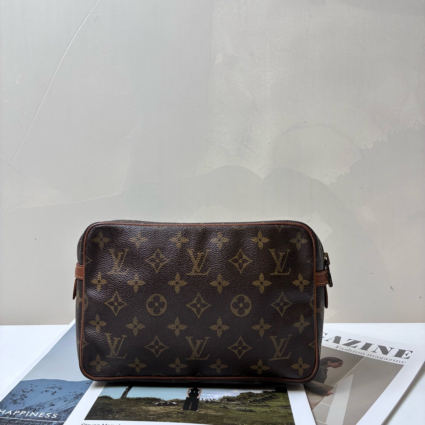 LV/Louis Vuitton Monogram Camera Bag Clutch Pre-owned Length 23cm Coated Canvas