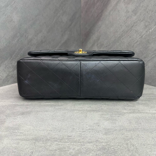 Chanel Black Gold Lambskin Jumbo, 16-inch format, clean interior, in stock at a favorable price