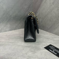 Chanel cf medium size black gold sheepskin chain bag, 27 openings, card bag type, three-dimensional, clean inside
