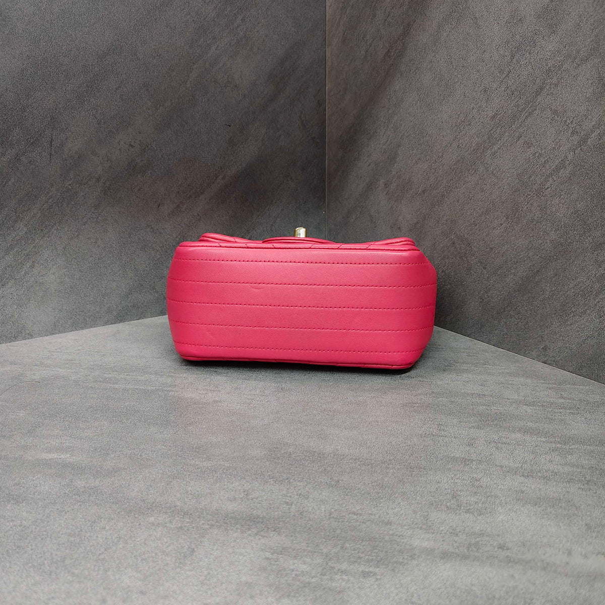 Chanel CF (Classic Flap) Pink with Gold Hardware Lambskin 24 Series Card Holder Bag, Structured Shape.