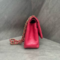 Chanel pink gold-tone lambskin jumbo, 21 series, in stock at a great price