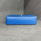 Chanel Medium Blue Gold Lambskin Chain Bag 21 Opening with Card