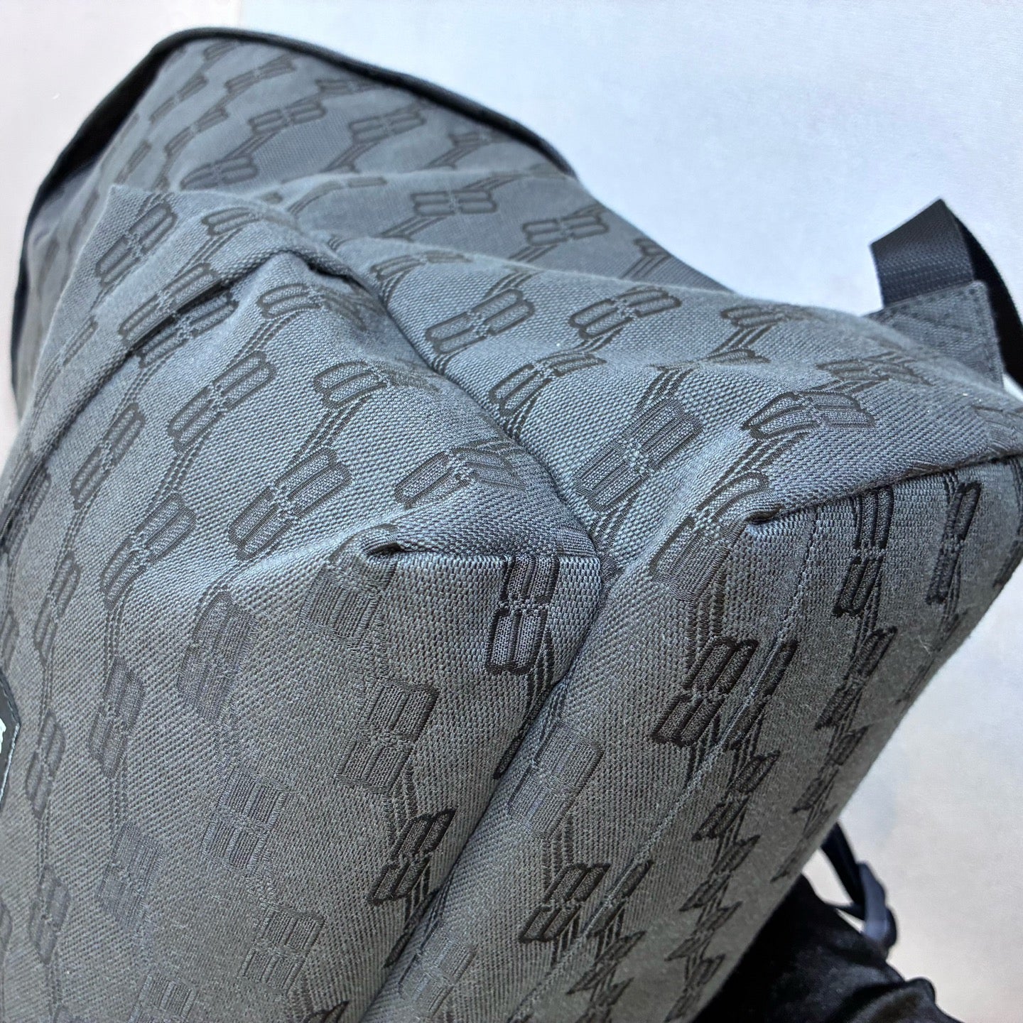 Balenciaga / Balenciaga 99% New Dark Gray Canvas BB Old Flower Backpack Size 33*50