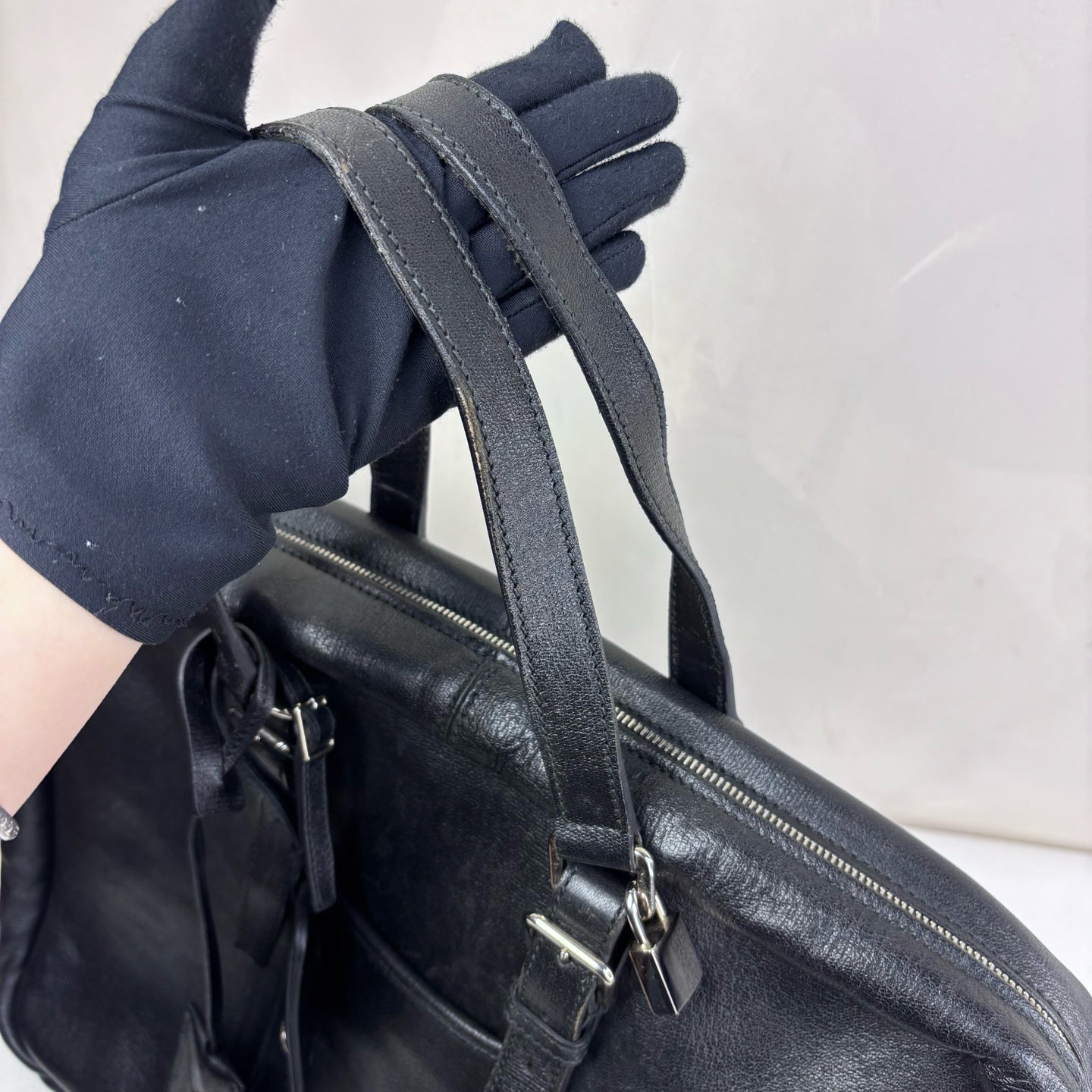 Saint Laurent Leather Tote Bag Crossbody Briefcase Size 40*33 98% New