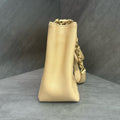 Chanel GST Milk Tea Color Gold Hardware Litchi Leather Tote Bag 19 with Card