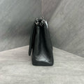 Chanel CF Maxi Black Silver-Tone Lambskin Chain Bag, 15 Series, Structured Silhouette, Clean Interior