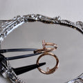 Cartier 99% new size 54 single ring with diamonds at the beginning and end, diamond nails, rose gold ring, code check until 2024.
