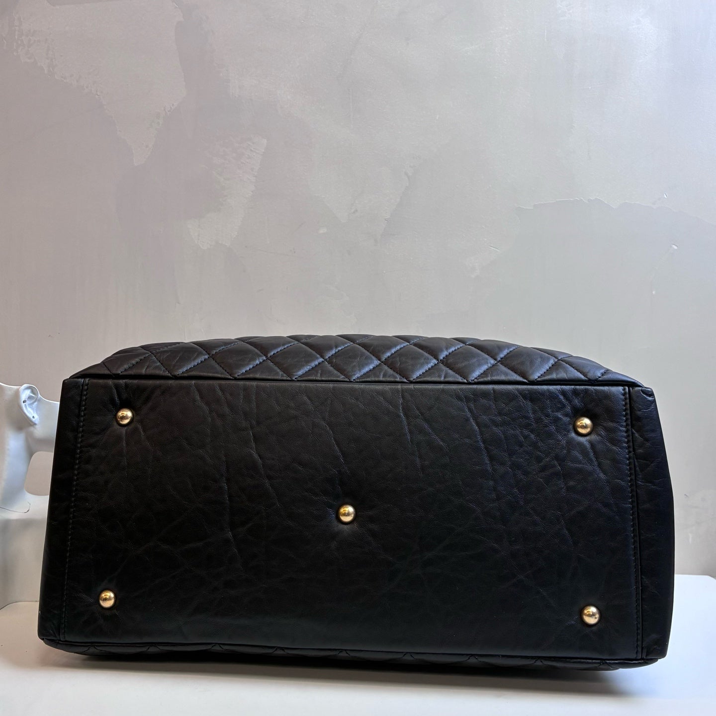 Chanel 23C Black and Gold Lambskin Bowling Travel Bag 99% New Chip Version Travel Bag Gym Bag Length 40cm Black
