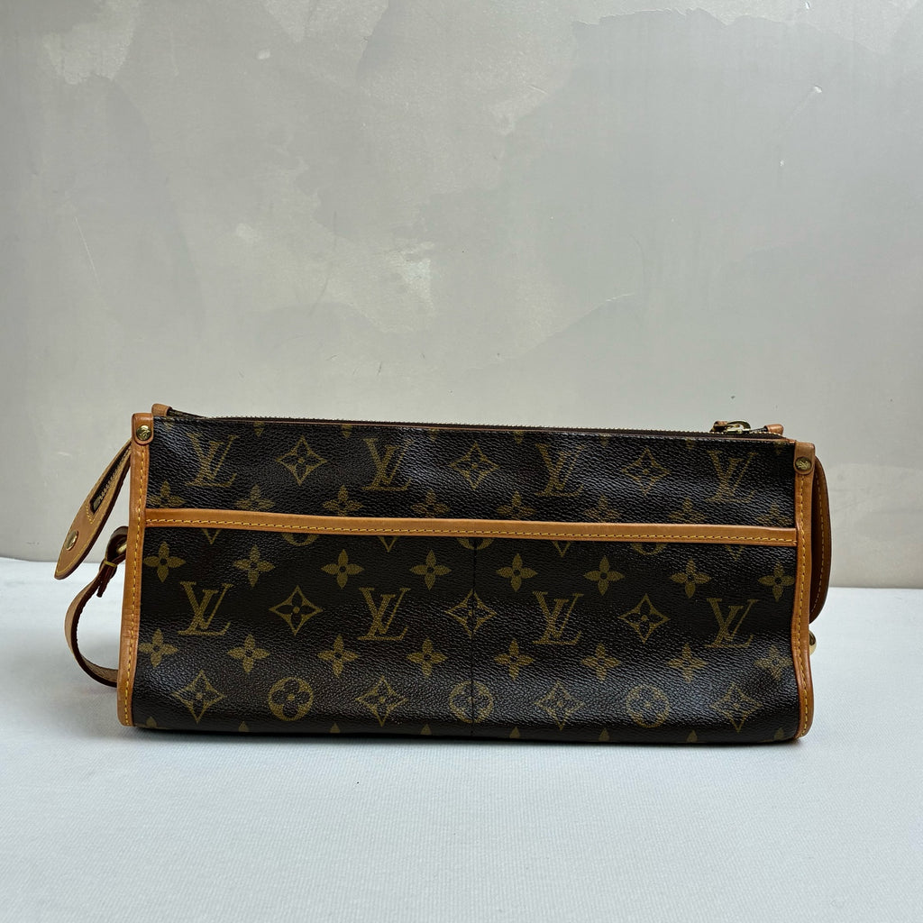 LV/Louis Vuitton Monogram Triangular Gold Ball Bag, Classic Popincourt Series Vegetable-Tanned Leather Shoulder Strap Crossbody Bag 2005, 98% new.