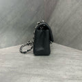 CHANEL CF Mini Black and Silver Lambskin Chain Bag 21 Opening with Card