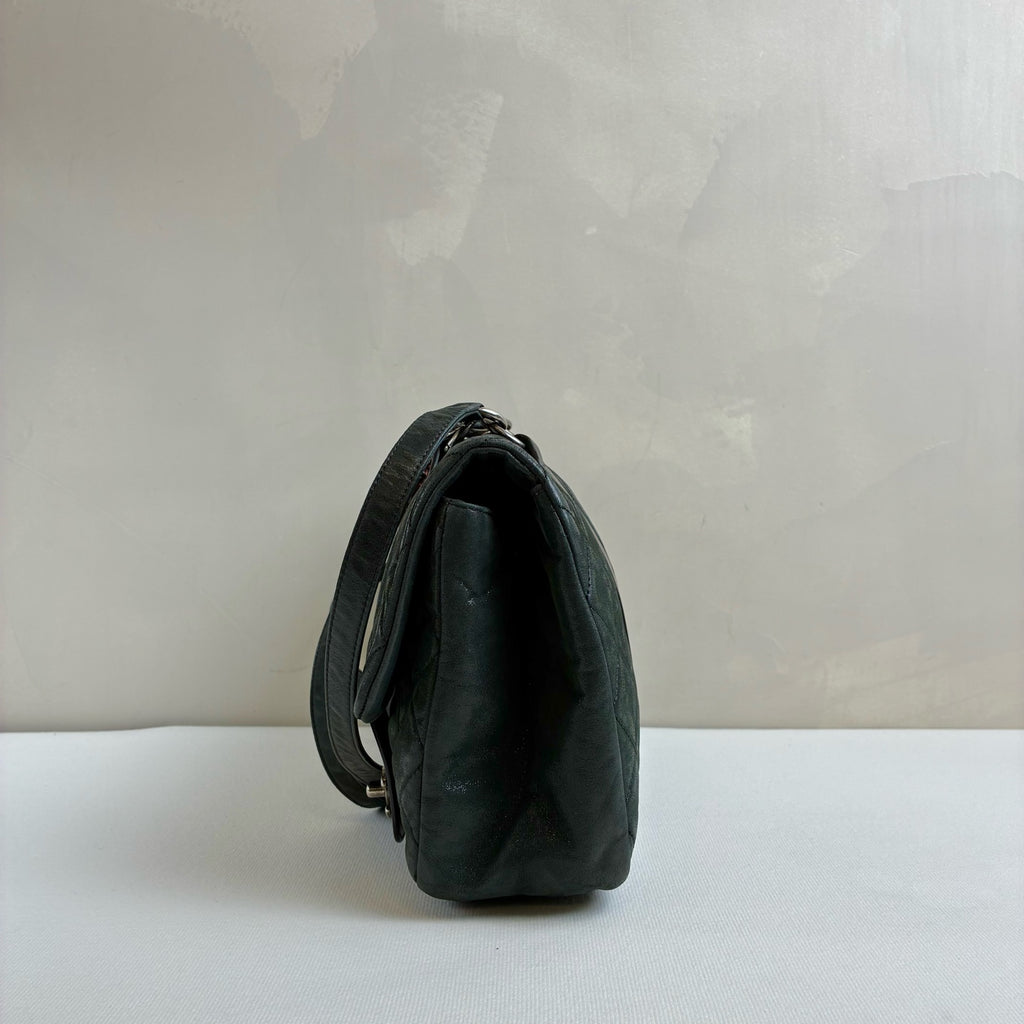 Chanel Grey Green Cambridge Messenger Bag Crossbody Bag 14 Open with Card 25×15 Medium Size Adjustable Shoulder Strap