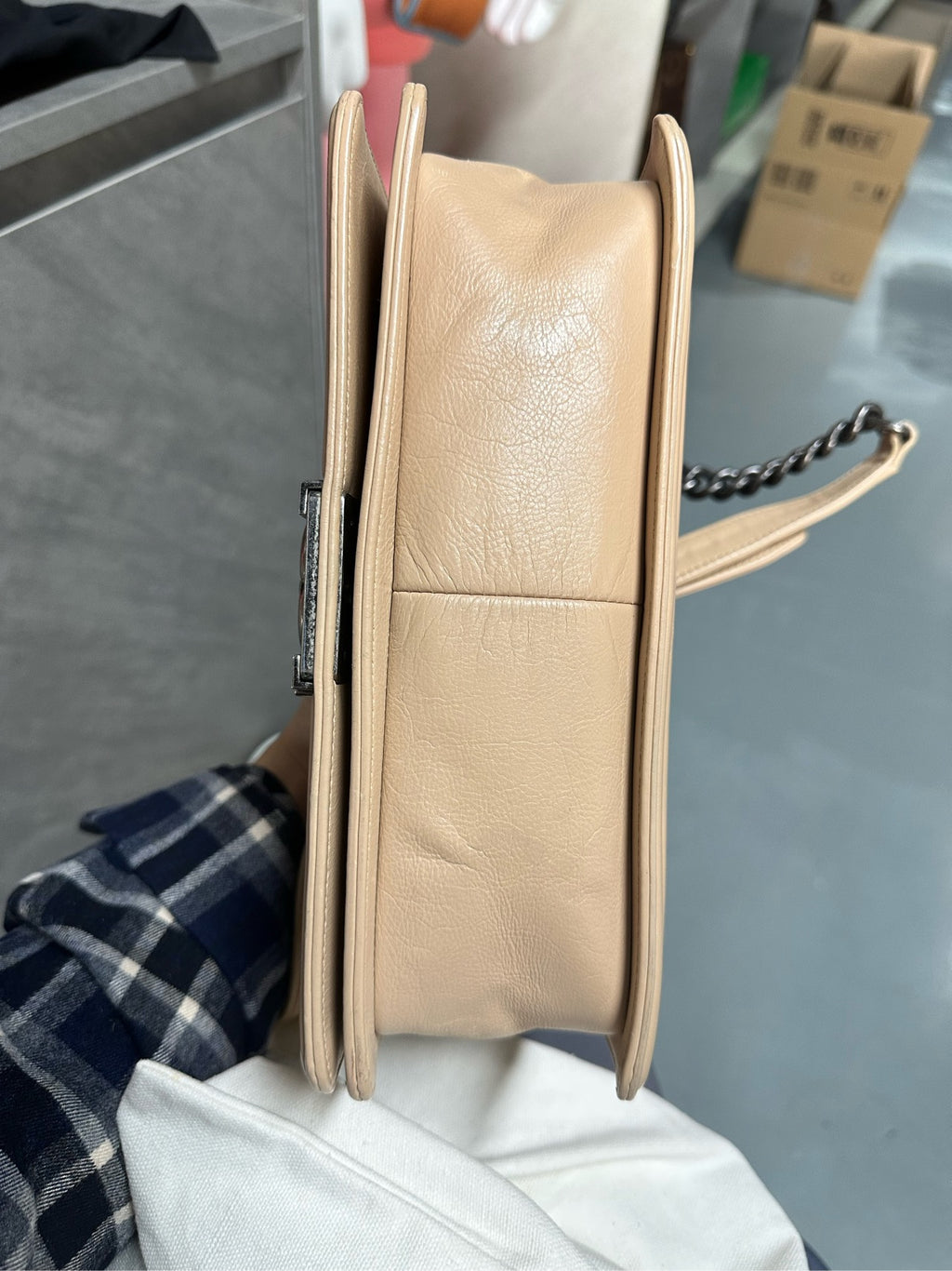 Dior Lady Dior Mini with 4 compartments, pink with gold-tone hardware, emblem shoulder strap, serial number starting with 17, serious buyers only.