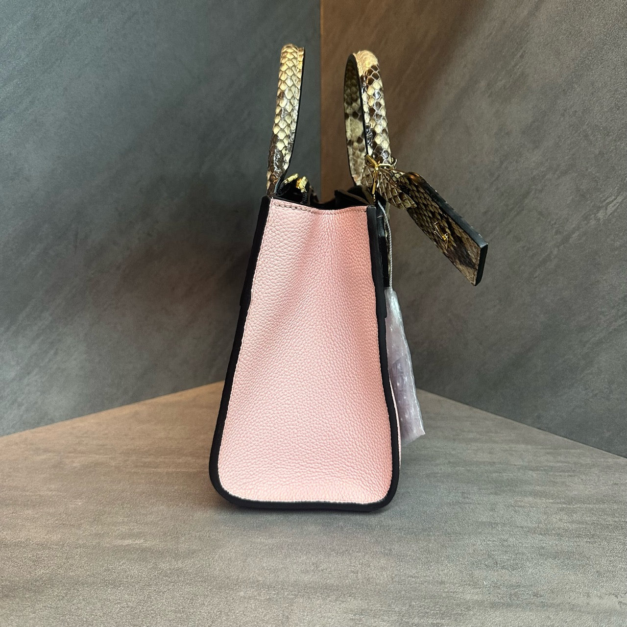 LV Louis Vuitton Pink Calfskin with Snake Skin City Steamer Small Size, Accessories: Shoulder Strap, Key and Lock, In Stock at Great Price