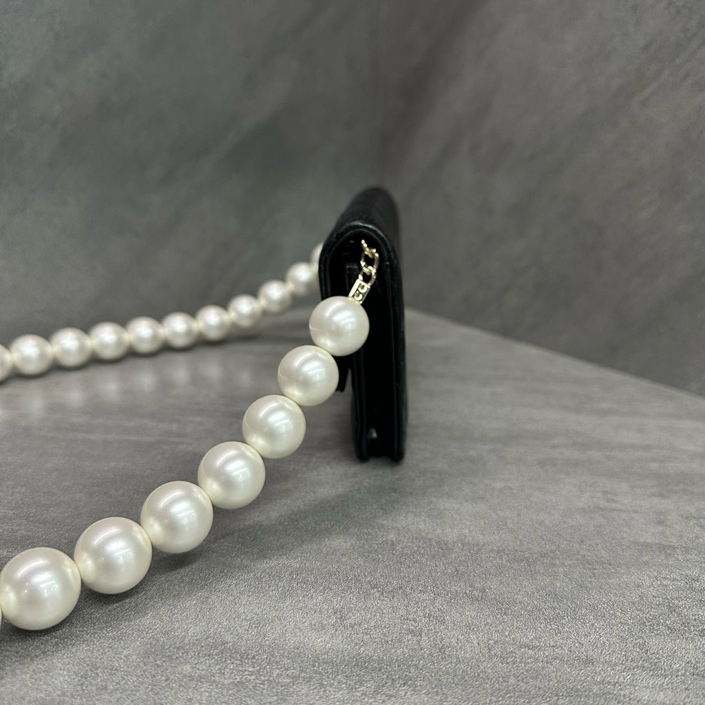 CHANEL Black Large Pearl WOC Waist Bag with Pearl Chain, Code 31