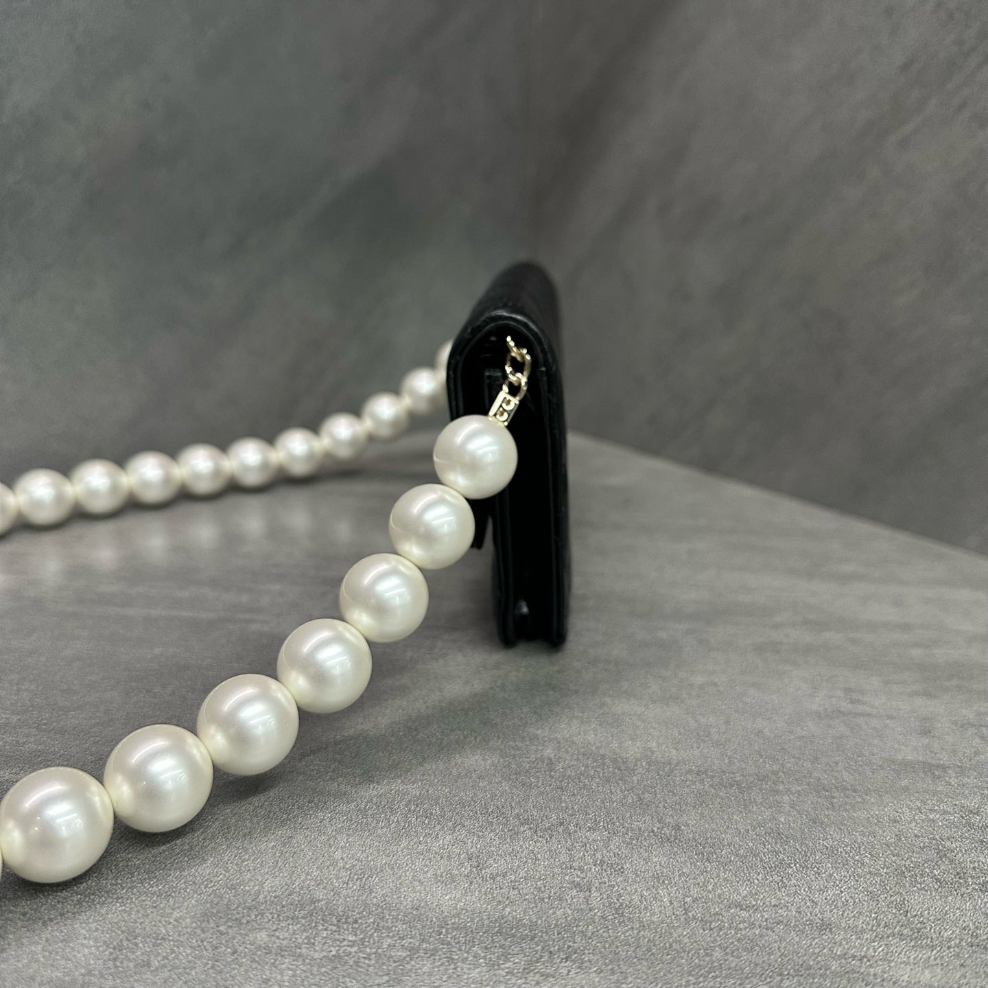 CHANEL Black Large Pearl WOC Waist Bag with Pearl Chain, Code 31