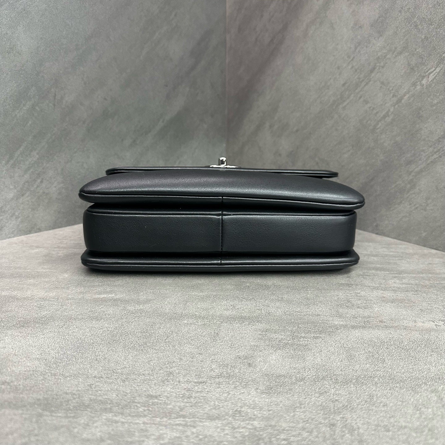 Chanel Trendy CC Small Black and Silver Chain Bag Glossy Calfskin Model 26 with Card (Consignment)