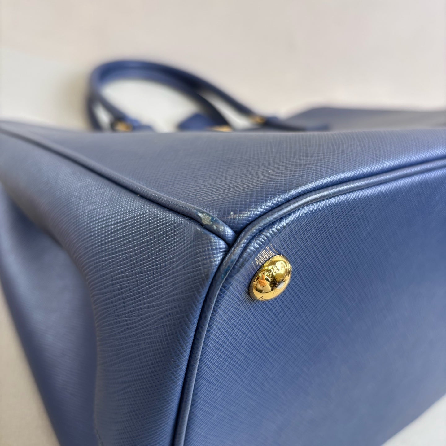 PRADA Blue Killer Bag Medium Saffiano Leather Dark Blue with Shoulder Strap Accessories Size 36*26*16 98% New