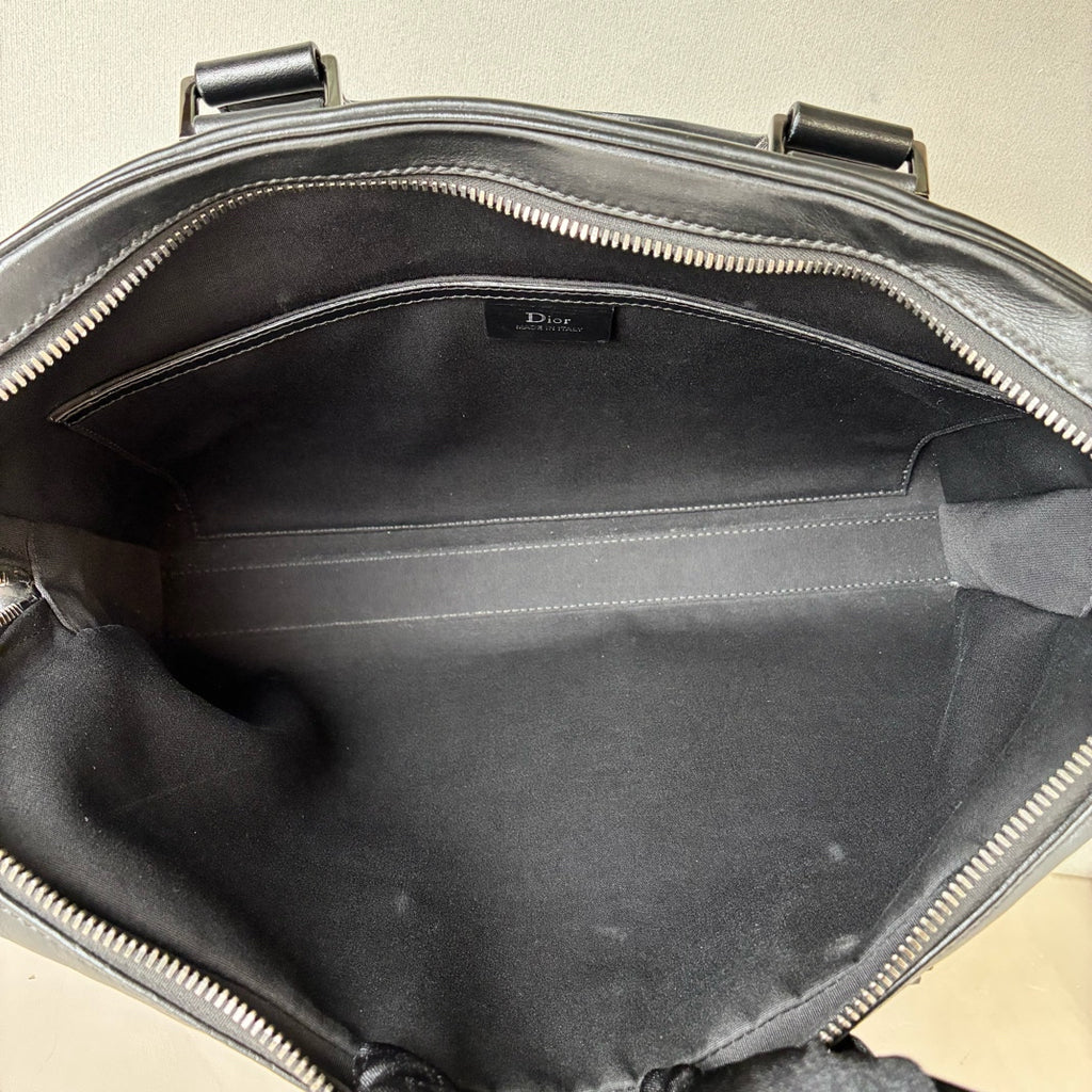 Dior Homme Black Full Leather Briefcase 98% New Size 39×30