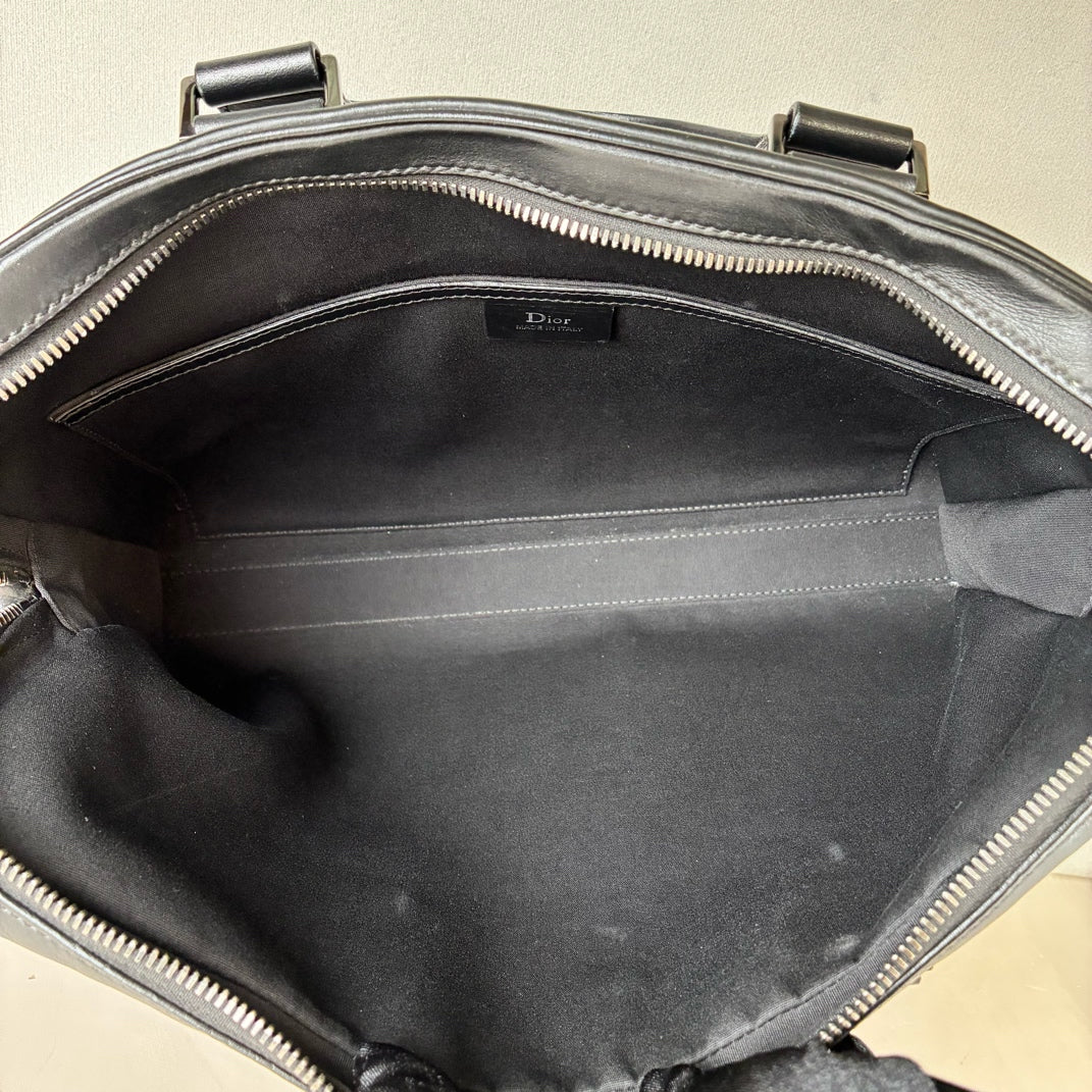 Dior Homme Black Full Leather Briefcase 98% New Size 39×30