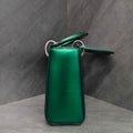 Dior Lady Dior Green Lizard Skin Silver Buckle Tote Shoulder Bag 2015