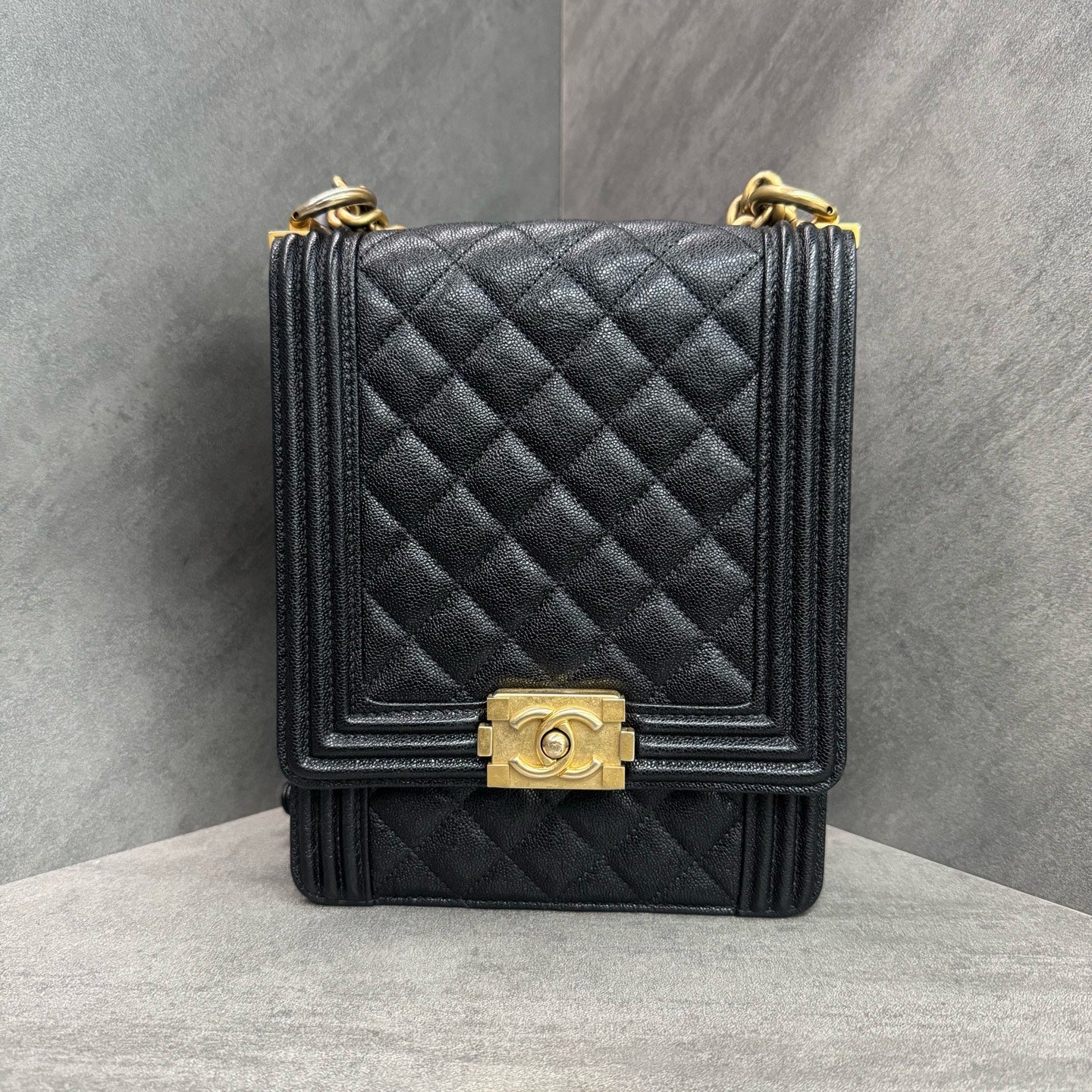 Chanel Vertical Leboy, Grained Calfskin, 28 Size, In Stock at Great Price