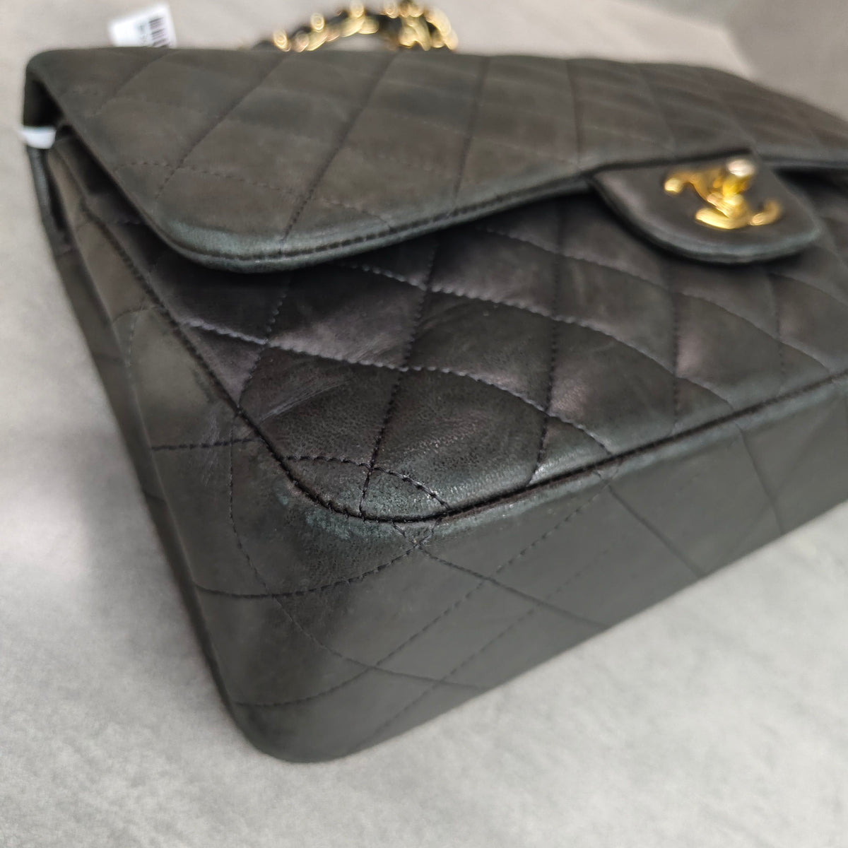Chanel CF Jumbo Black Gold Lambskin Chain Bag 15 Opening