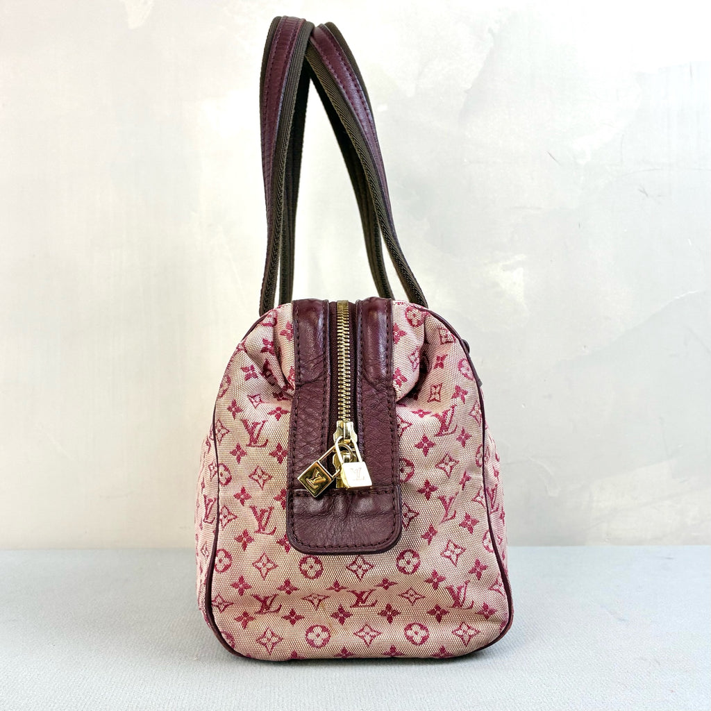 LV/Louis Vuitton 96% New Pink Denim Monogram Boston Handbag Size 27.5*18