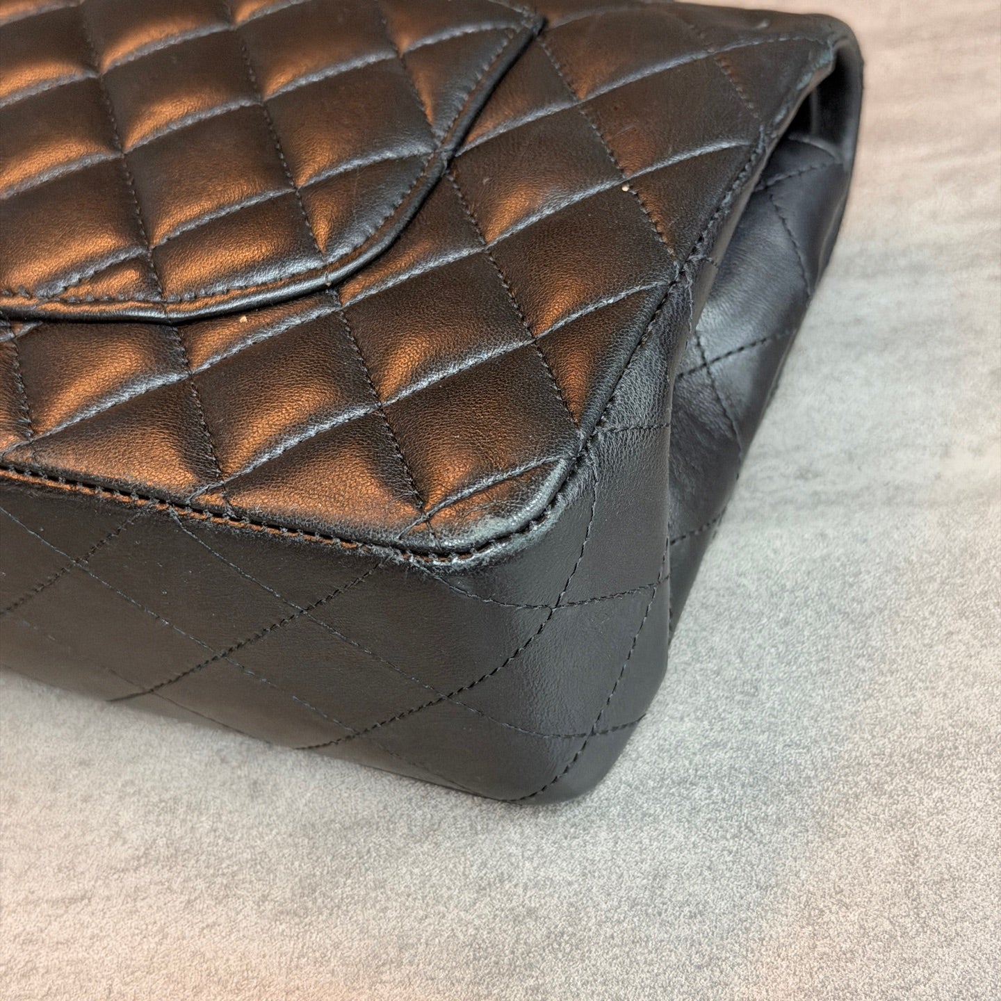 Chanel Classic Flap Medium, Black and Gold Lambskin, Structured Shape, 27 Series with Authenticity Card, Original Condition