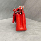 Chanel CF Mini Red and Silver Lambskin Chain Bag 15 Opening