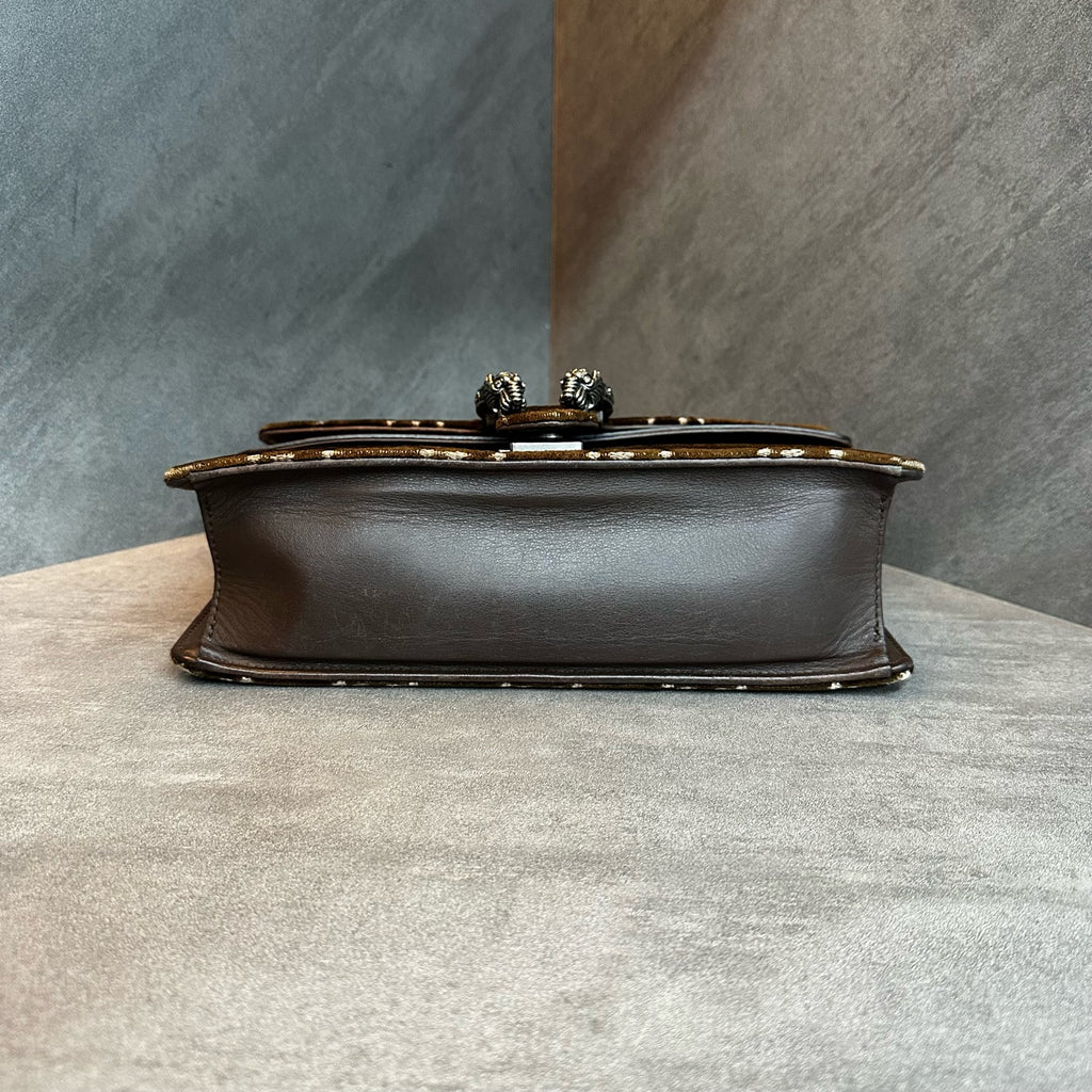 Gucci Medium Dionysus Dark Brown Velvet Black Label 023 Original Condition