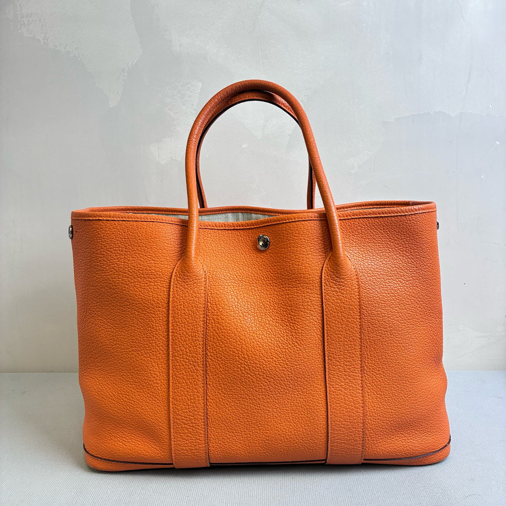Hermès 99% New Garden Party 36 Orange with Silver Hardware