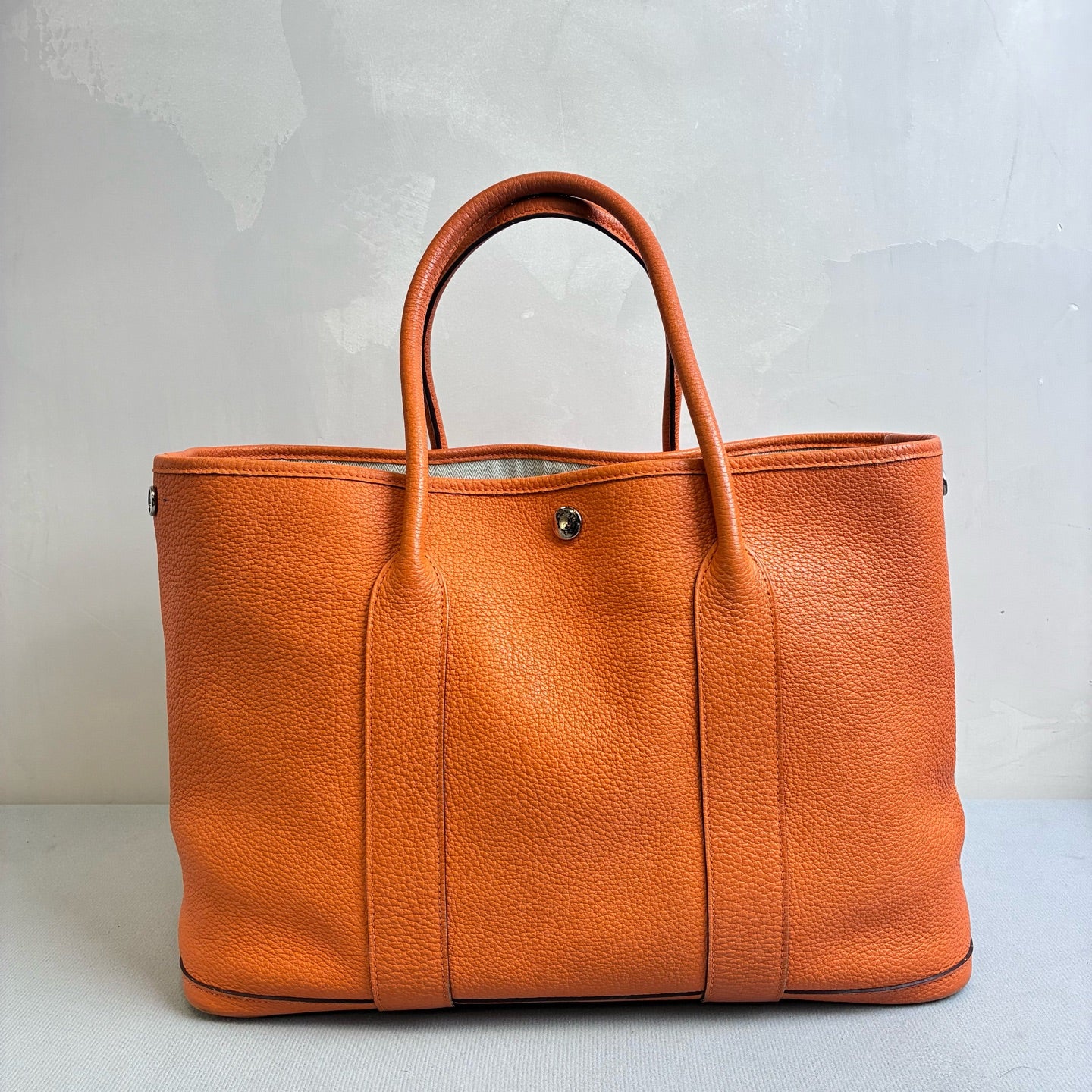 Hermès 99% New Garden Party 36 Orange with Silver Hardware