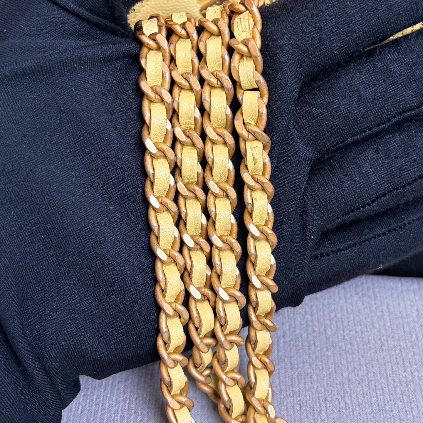 Chanel 25 cm Vanity Chain Bag in Milk Yellow with Classic Double C Logo and Pebble Grain Finish