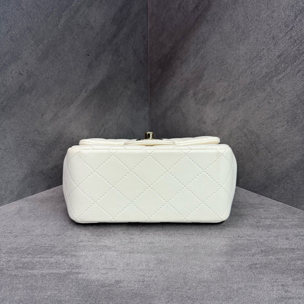 CHANEL White Gold Square Fat Chip style