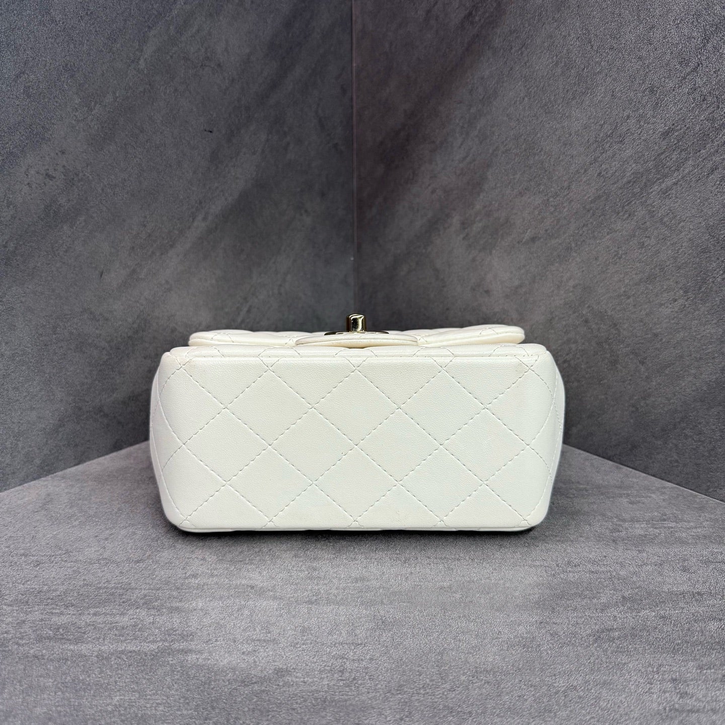 CHANEL White Gold Square Fat Chip style