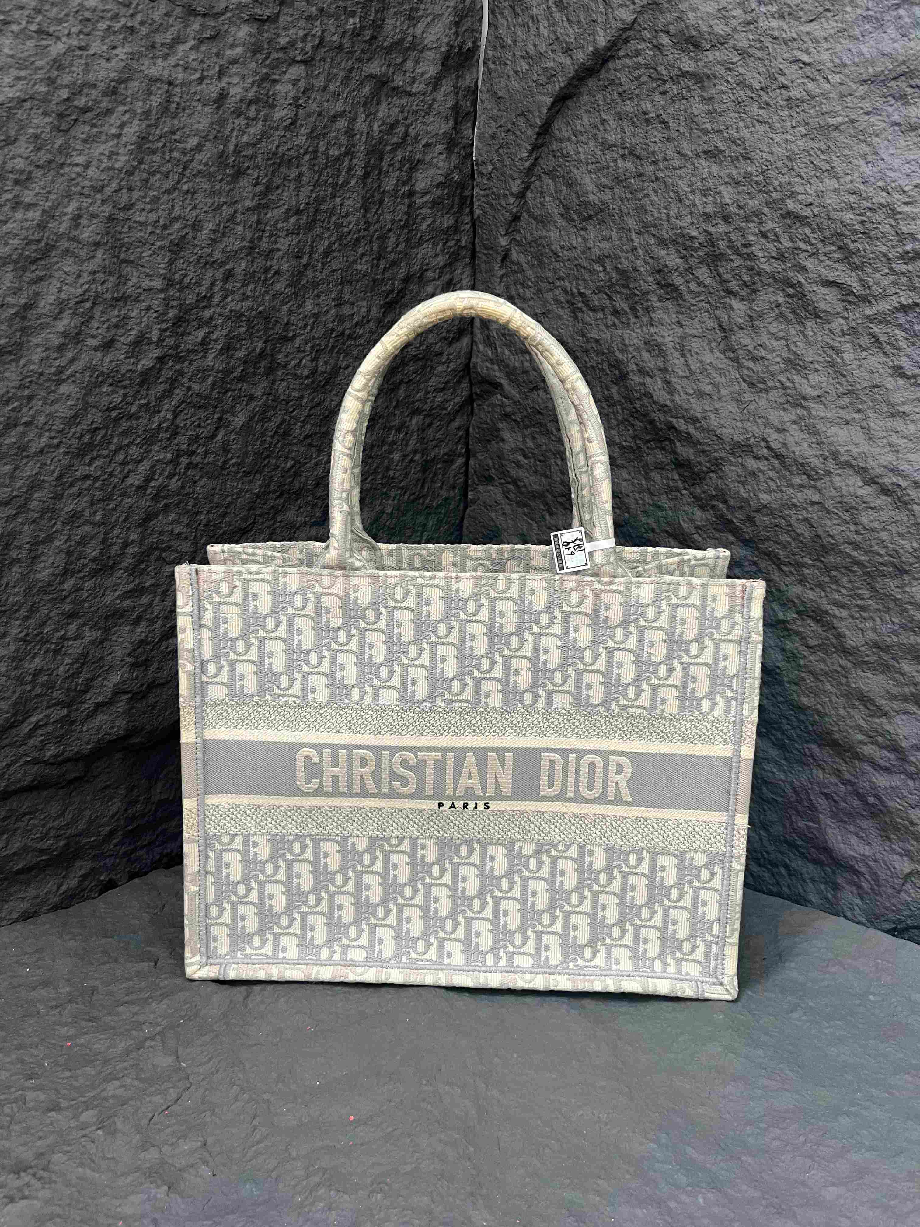 Dior Book tote monogram embroidery gray 2020 serial number in stock at favorable price