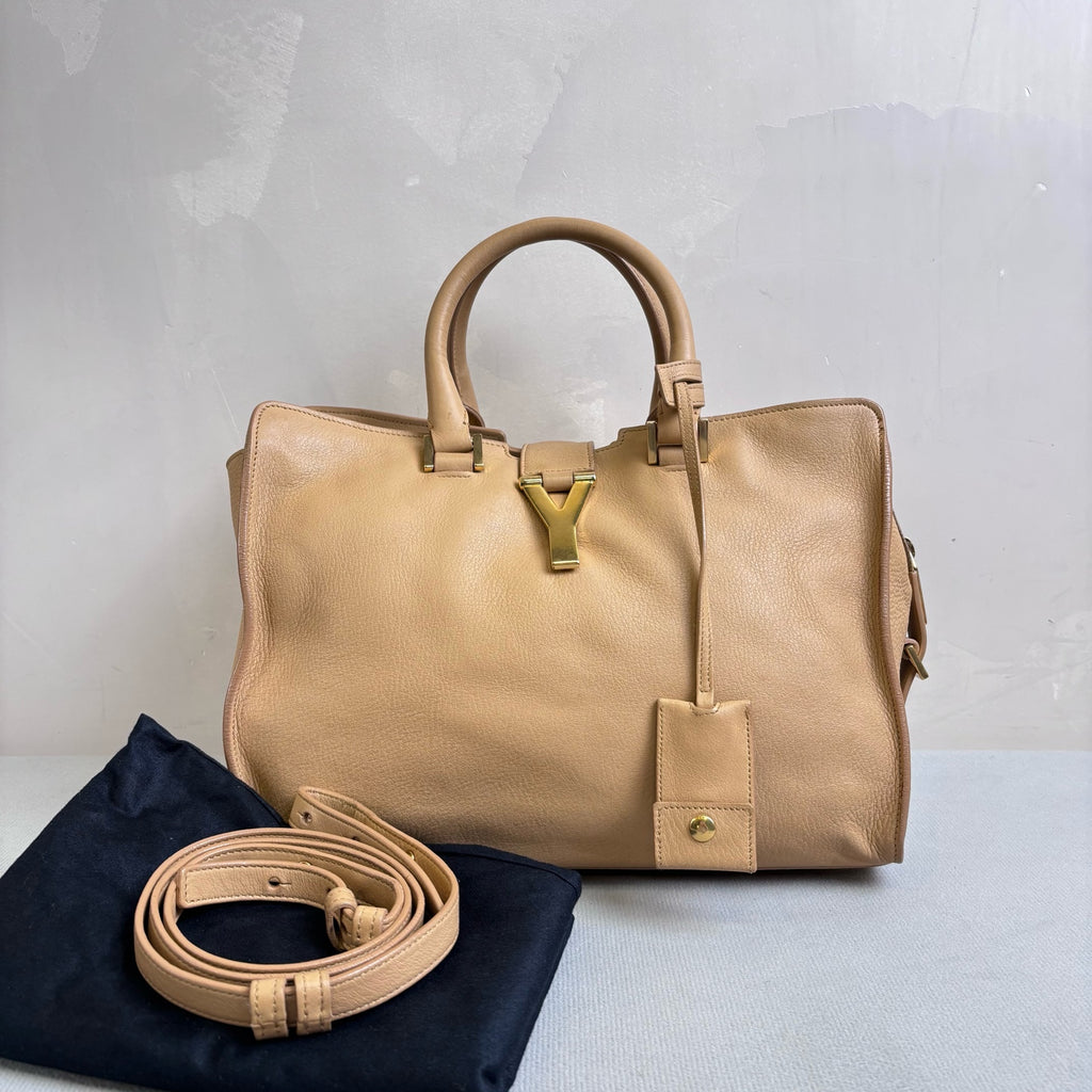 SAINT LAURENT Cabas Y扣 Crossbody Tote Bag 98% New Size 30*22.5
