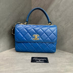 Chanel Blue Gold Buckle Trendy CC Small Size 27 with Card