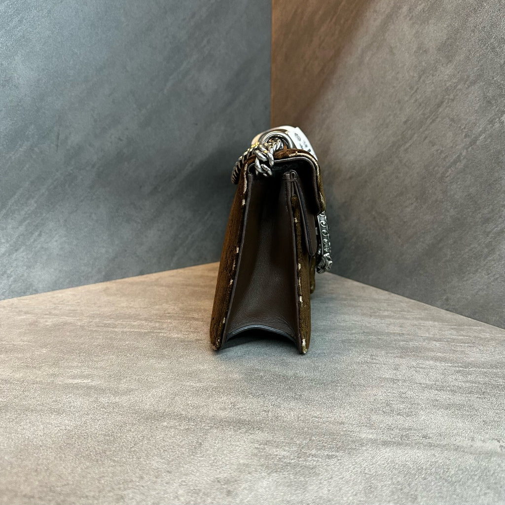 Gucci Medium Dionysus Dark Brown Velvet Black Label 023 Original Condition