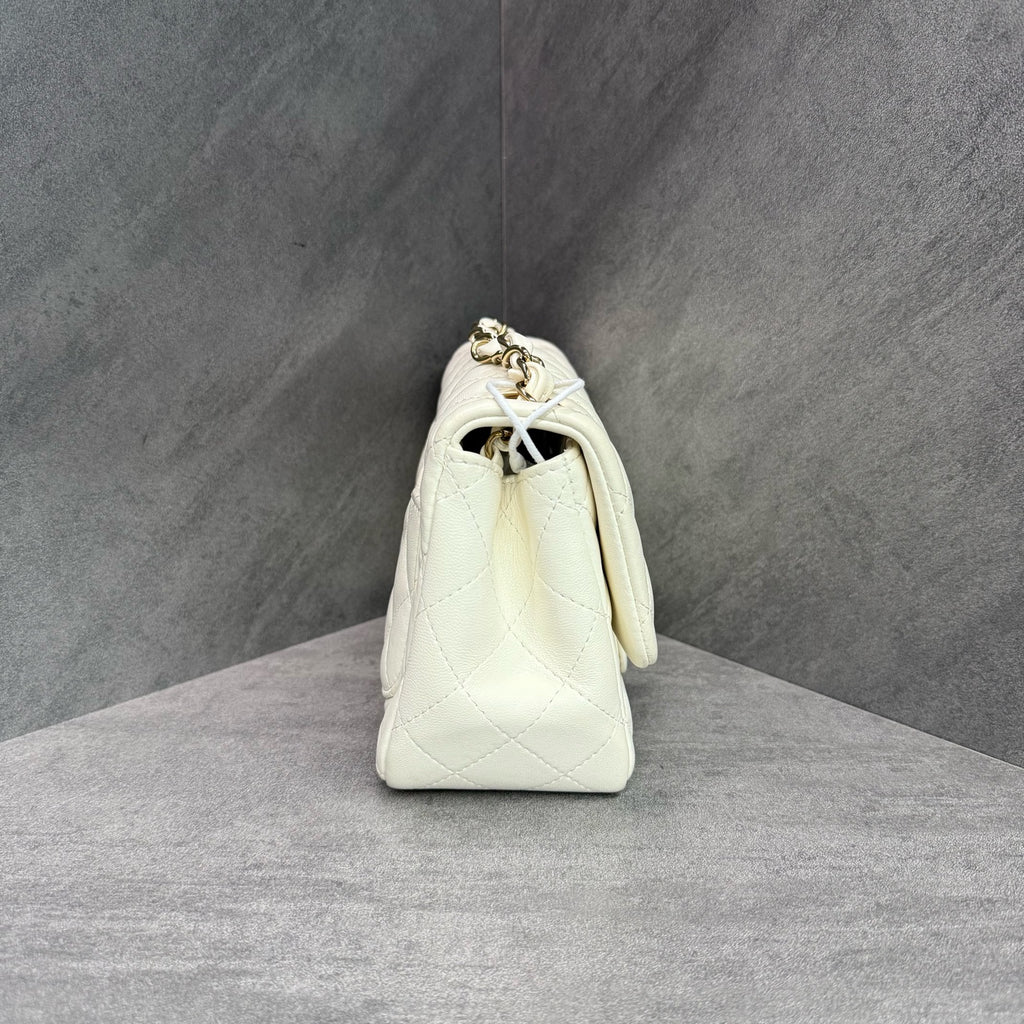 CHANEL White Gold Square Fat Chip style